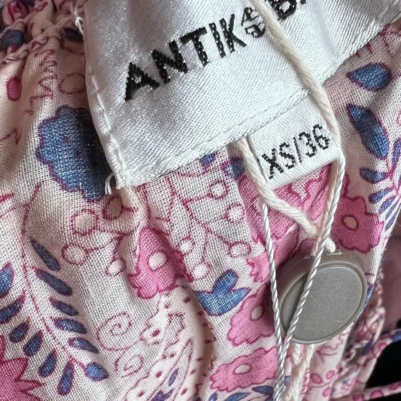 NWT Antik Batik Helene Cotton Long Sundress Light Pink Floral Print Size XS - Picture 9 of 15